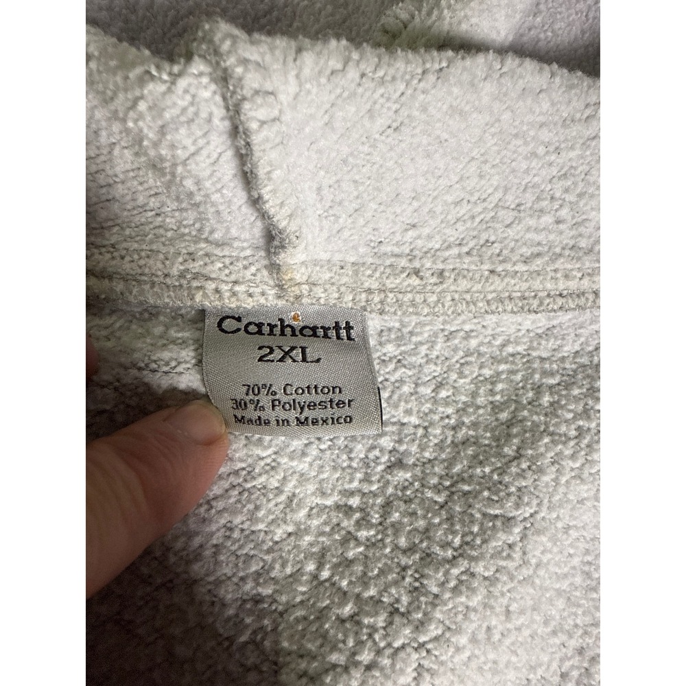 Carhartt Mens 2XL Gray Full Zip Hooded Sweatshirt Midweight Fleece Jacket 0251 - Picture 3 of 5